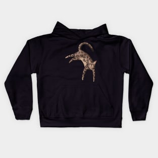 Dark bengal cat Kids Hoodie